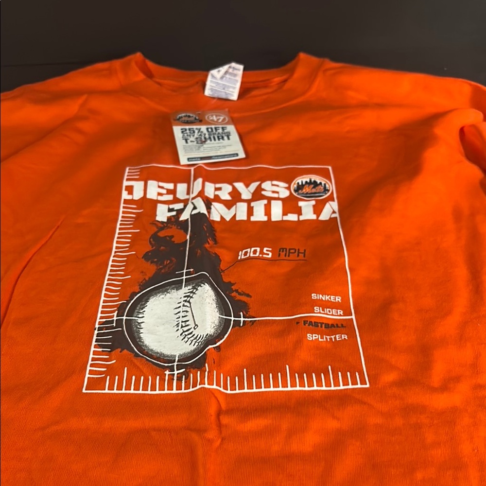 Orange Mets  MLB Graphic T-Shirt